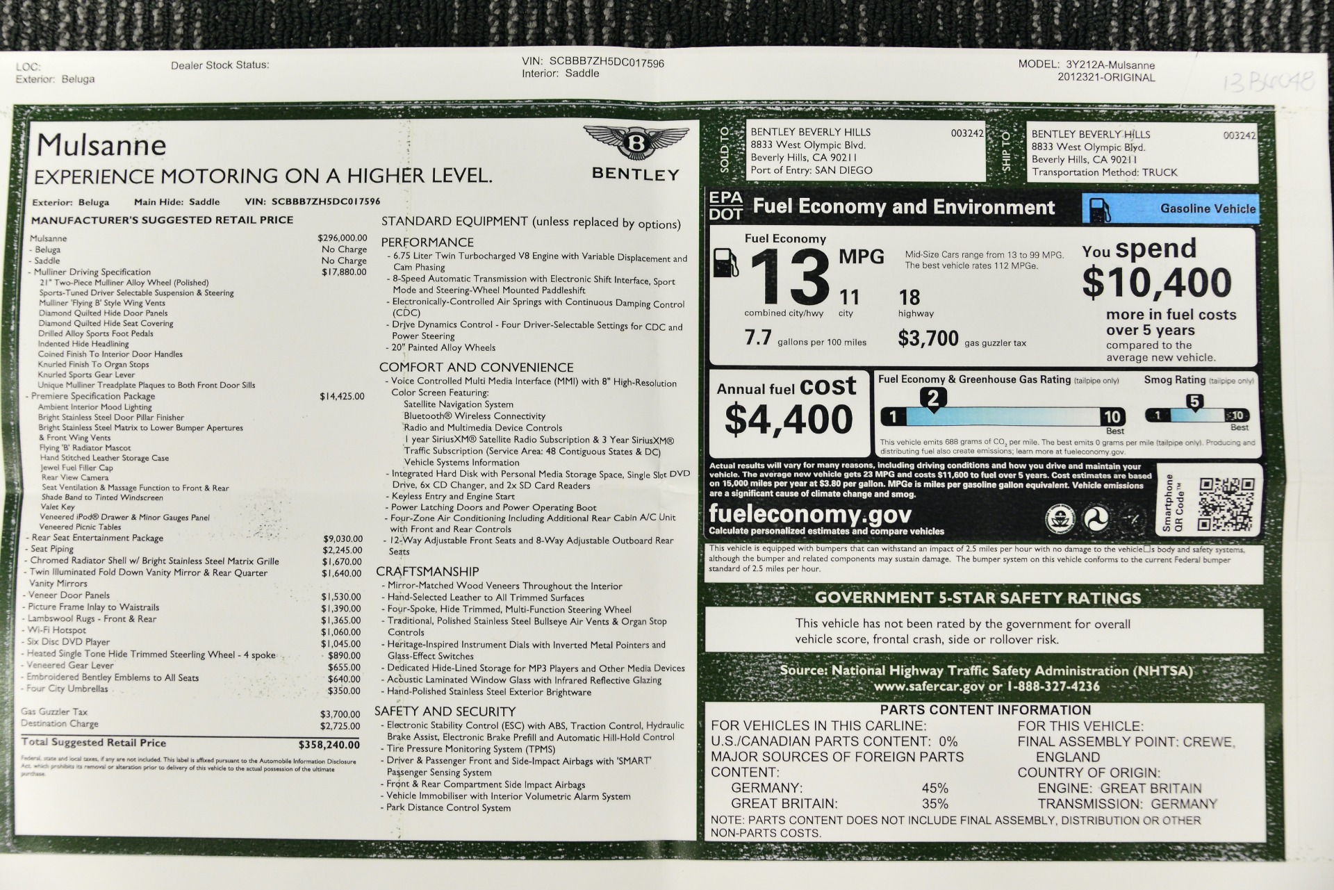 Used 13 Bentley Mulsanne For Sale Sold Marshall Goldman Cleveland Stock B
