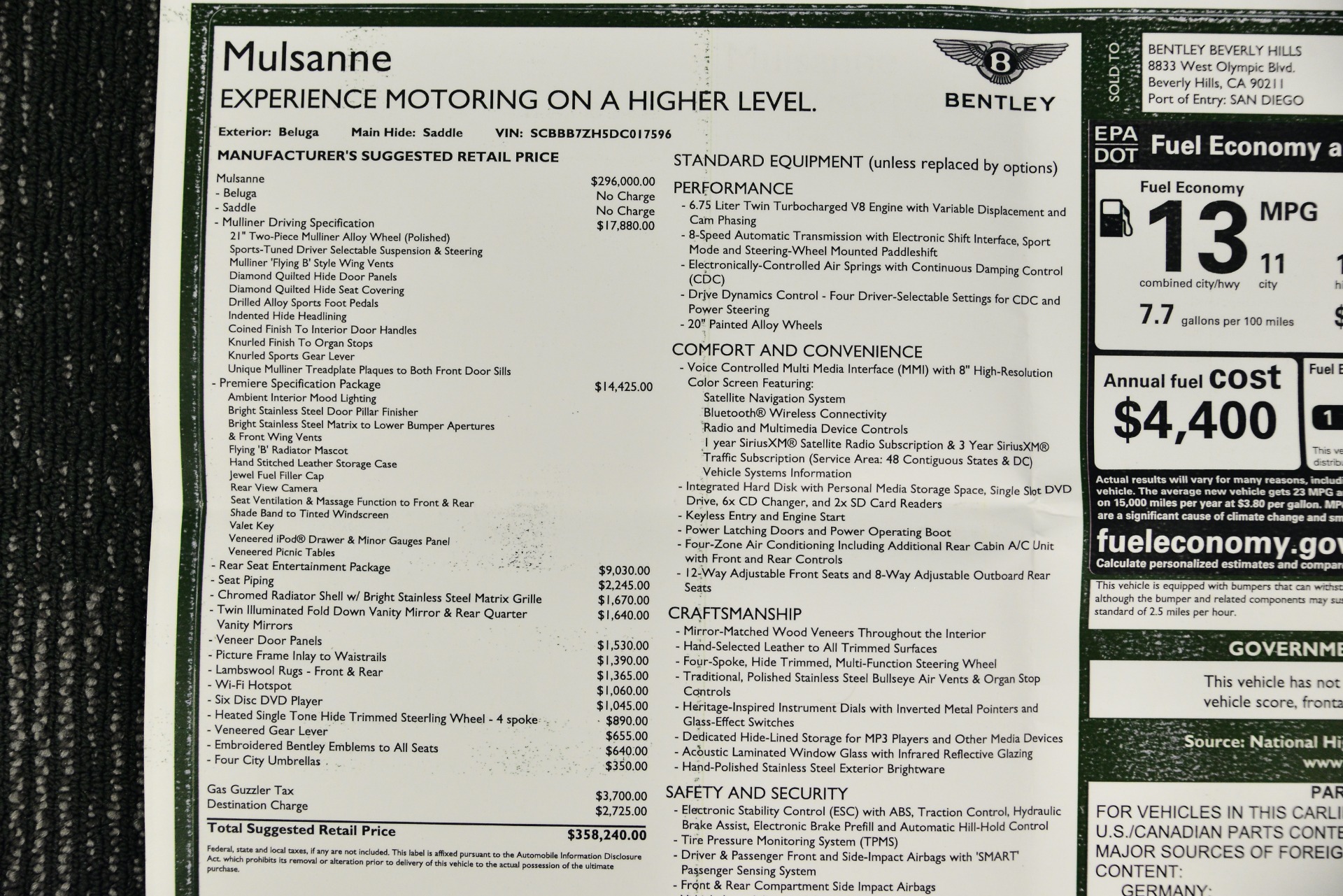 Used 13 Bentley Mulsanne For Sale Sold Marshall Goldman Cleveland Stock B