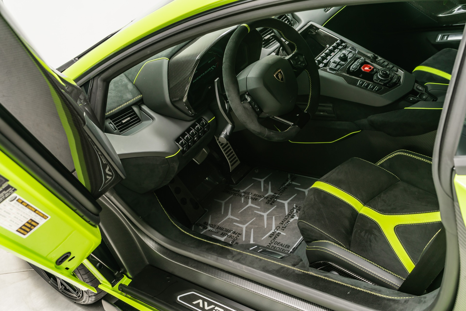 Lime Green Lamborghini Aventador Interior