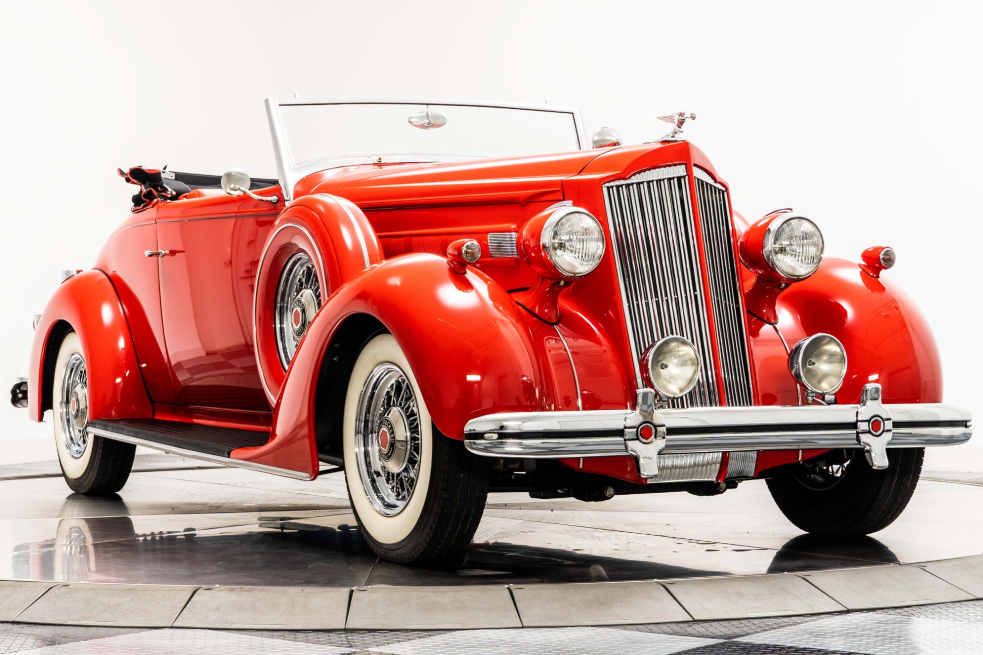 Bright Red 1936 Packard 120 Convertible Coupe For Sale - Stock